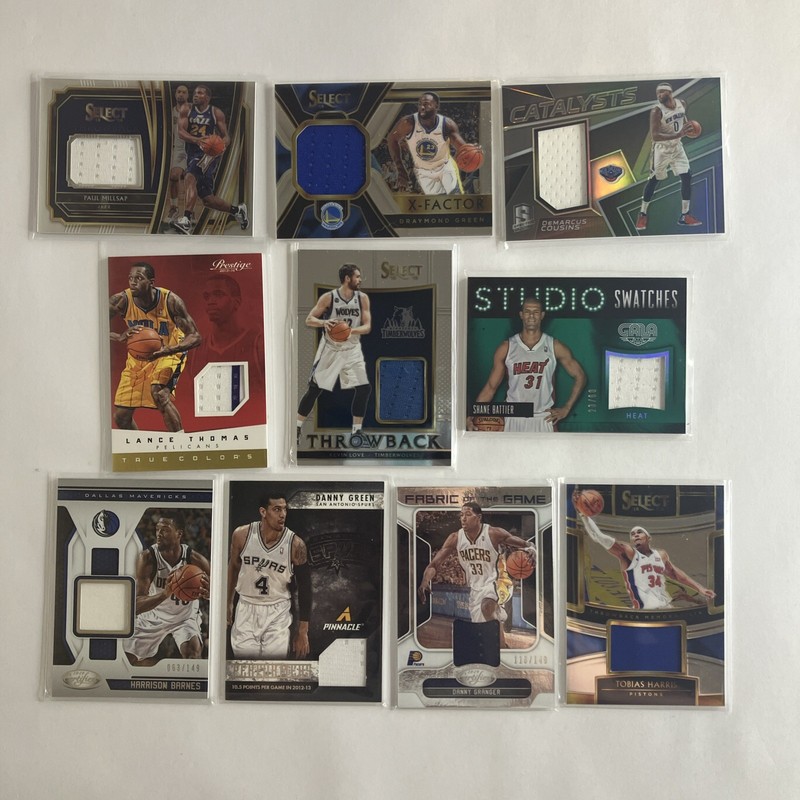 NBA Basketball Card Game Used ONLY Memorabilia Jersey Patch Lot Of 10