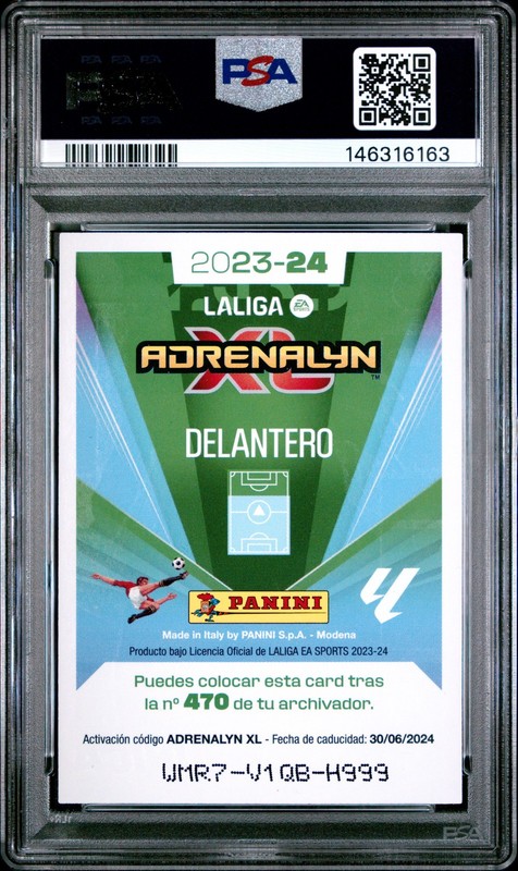 2023 PANINI ADRENALYN XL LALIGA DREAM BOX CRISTIANO RONALDO/LIONEL MESSI PSA 9 view 2