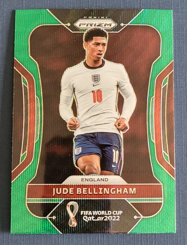2022 Panini Prizm FIFA World Cup Qatar Jude Bellingham Green Wave #90 England