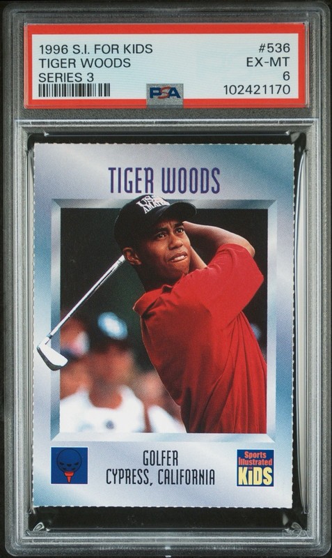 Tiger Woods Rookie Card 1996 SI for Kids #536 PSA 6 EX-MT Golf RC HOF