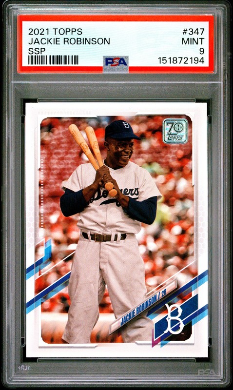 2021 TOPPS SSP #347 JACKIE ROBINSON PSA 9