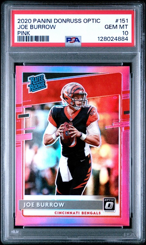 2020 PANINI DONRUSS OPTIC PINK #151 JOE BURROW ROOKIE RC PSA 10