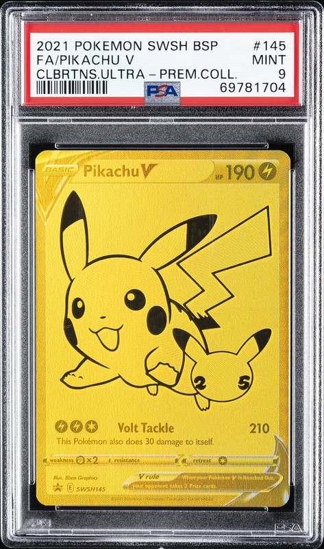 2021 POKEMON SWSH BLACK STAR PROMO #145 FULL ART/PIKACHU V PSA 9