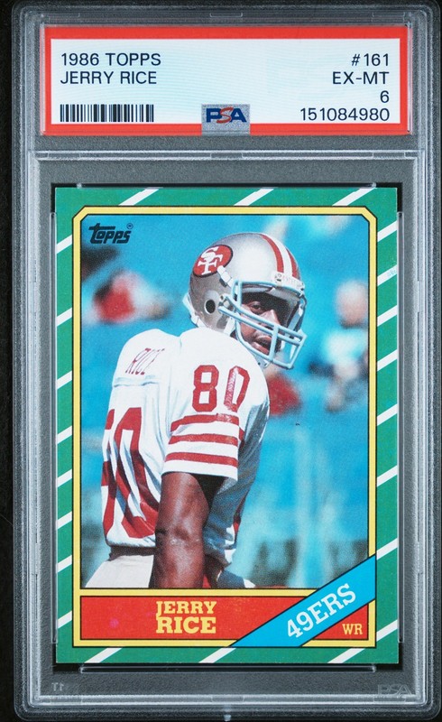 1986 TOPPS #161 JERRY RICE ROOKIE RC PSA 6