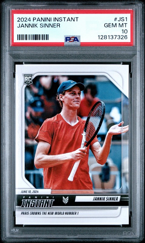 2024 PANINI INSTANT JANNIK SINNER #JS1 JANNIK SINNER PSA 10
