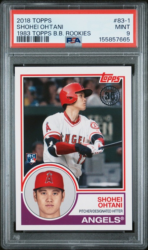 2018 TOPPS 1983 TOPPS BASEBALL ROOKIES #83-1 SHOHEI OHTANI PSA 9