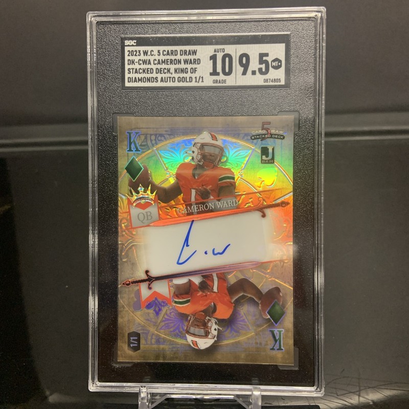 TRUE 1/1 CAM CAMERON WARD 2023 Wild Card RC Auto Gold Diamonds #1/1 SGC 9.5/10