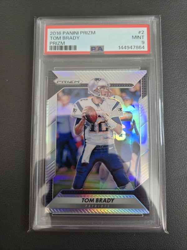2016 Panini Prizm Tom Brady Silver Prizm PSA 9 Mint #2 Patriots GOAT 