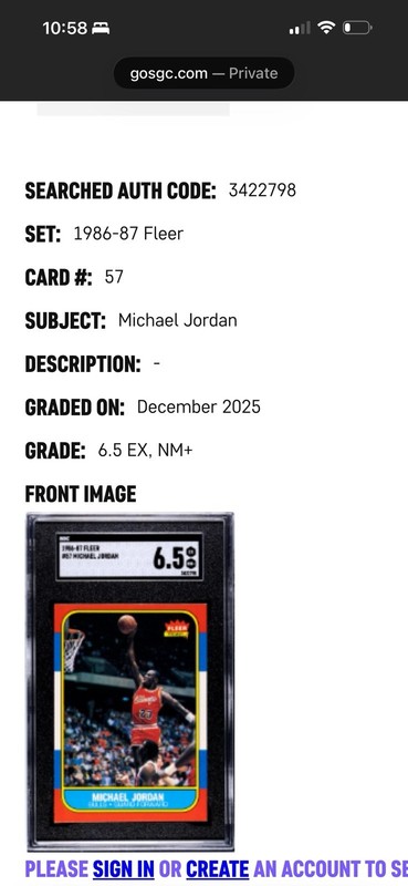 MICHAEL JORDAN SGC 6.5 1986-87 FLEER #57 ROOKIE CARD RC BULLS NEAR MINT view 2