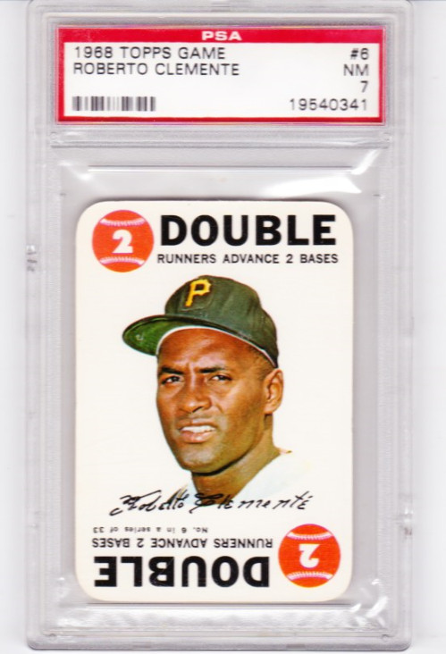1968 TOPPS GAME #6 ROBERTO CLEMENTE PSA 7 NM PITTSBURGH PIRATES