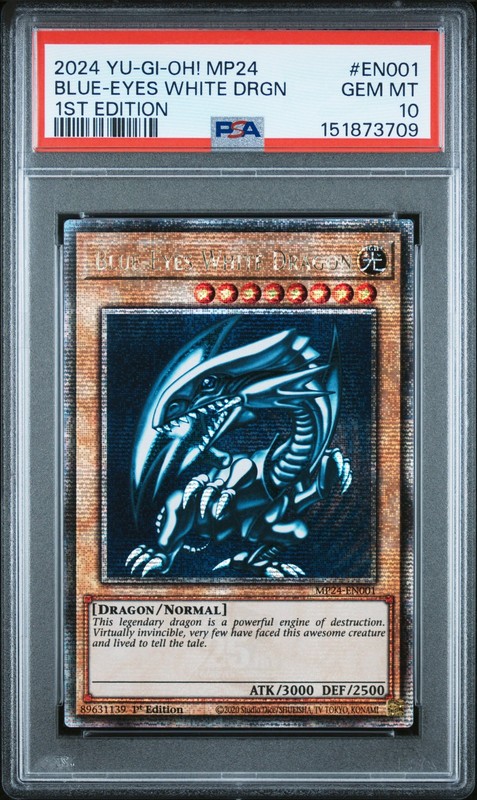 2024 YU-GI-OH! MP24 1ST EDITION #EN001 BLUE-EYES WHITE DRAGON PSA 10