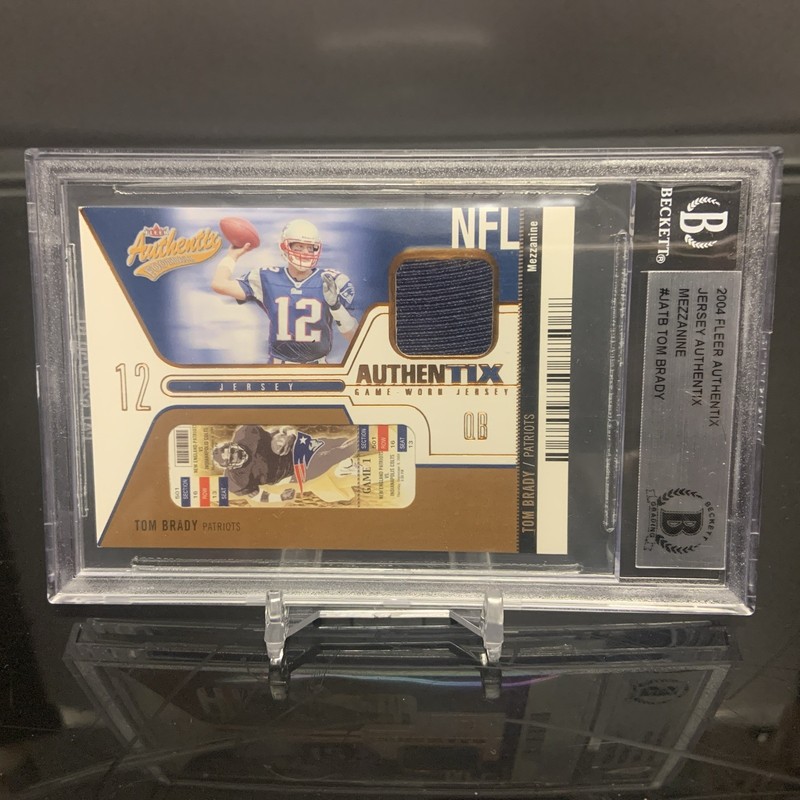 2004 Fleer Authentix Tom Brady Game Worn Jersey Mezzanine Bronze /75 Super Rare