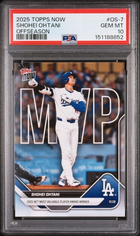 2025 TOPPS NOW OFFSEASON #OS-7 SHOHEI OHTANI PSA 10