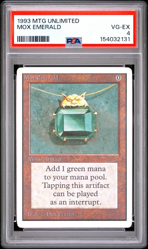 1993 MAGIC THE GATHERING UNLIMITED EDITION MOX EMERALD PSA 4
