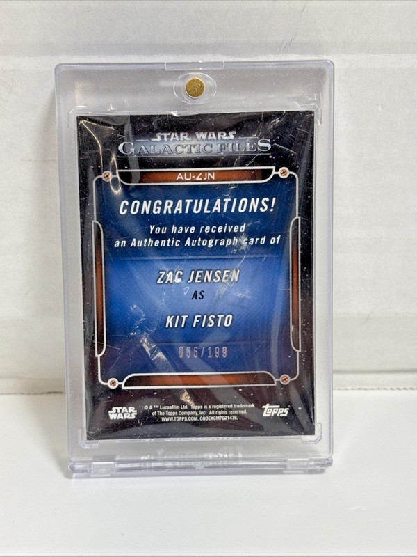 2017 Star Wars Galactic Files Reborn autograph - AU-ZJN - Zac Jensen - 055/199 view 2