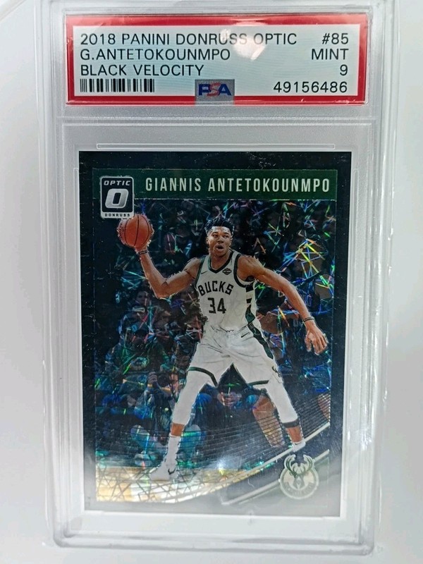 2018 Optic Giannis Black Velocity Number 85 PSA 9