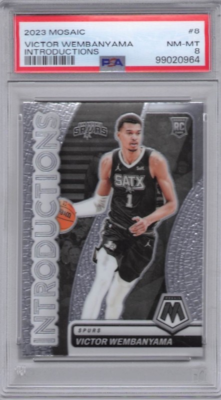 2023-24 Panini Mosaic - Introductions Victor Wembanyama #8 (RC) PSA 8