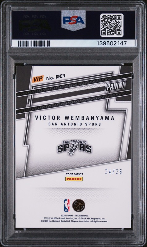 2024 PANINI NSCC VIP GOLD ROOKIES RED/WHITE/BLUE VICTOR WEMBANYAMA 24/25 PSA 10 view 2