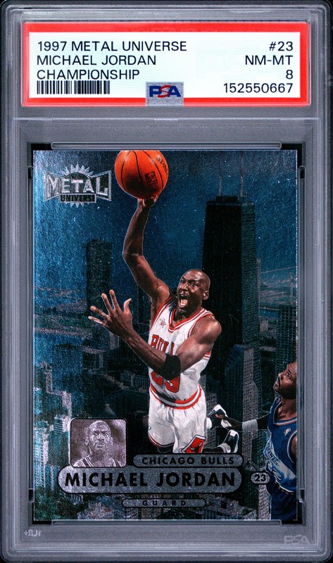 1997 METAL UNIVERSE CHAMPIONSHIP #23 MICHAEL JORDAN PSA 8