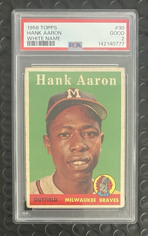 1958 Topps Hank Aaron 30 White Name PSA 2