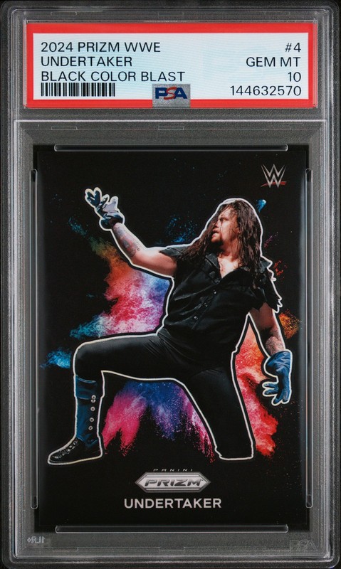 2024 PANINI PRIZM WWE BLACK COLOR BLAST #4 UNDERTAKER PSA 10