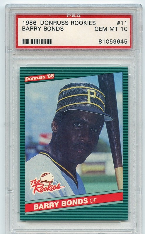 1986 Donruss The Rookies Barry Bonds Rookie #11 Pirates PSA 10
