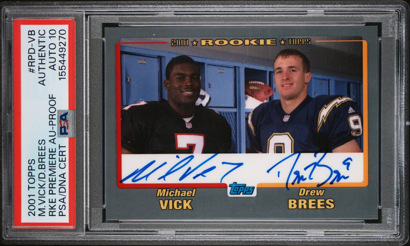 2001 TOPPS ROOKIE PREMIERE AUTO PROOF #RPD-VB VICK BREES PSA AUTHENTIC AUTO 10