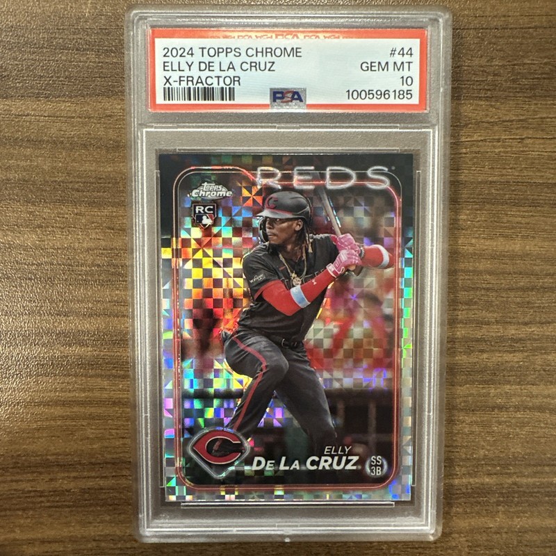 2024 TOPPS CHROME #44 ELLY DE LA CRUZ X-FRACTOR ROOKIE PSA 10 RC Cincinnati Reds