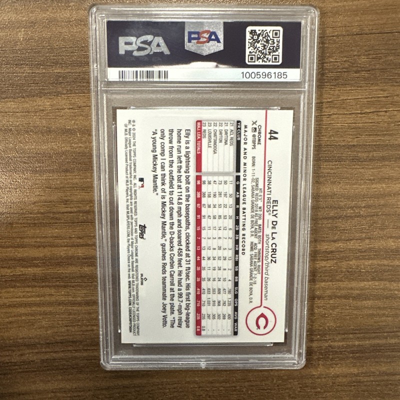 2024 TOPPS CHROME #44 ELLY DE LA CRUZ X-FRACTOR ROOKIE PSA 10 RC Cincinnati Reds view 2