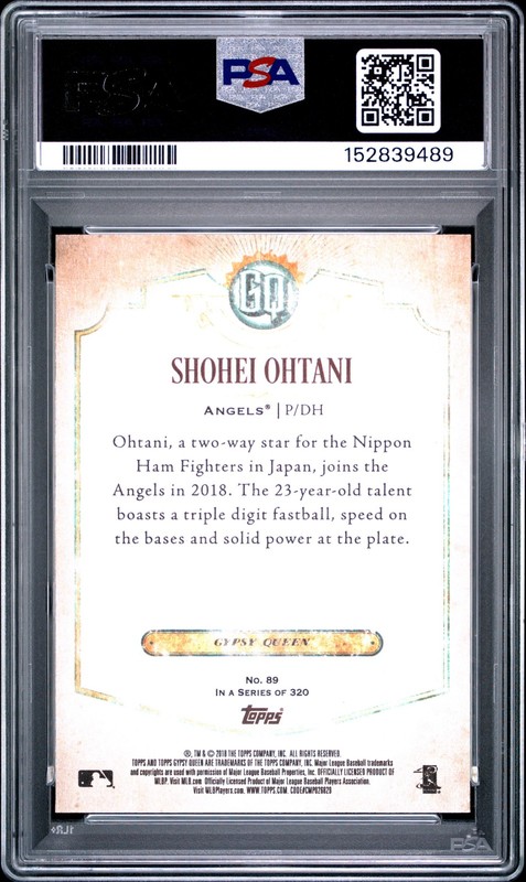 2018 TOPPS GYPSY QUEEN #89 SHOHEI OHTANI ROOKIE RC PSA 10 view 2