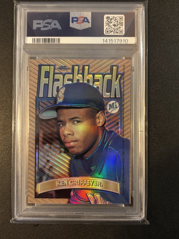 1998 Topps Chrome Ken Griffey Jr. Flashback Refractor #FB2 Mariners PSA 9 view 2