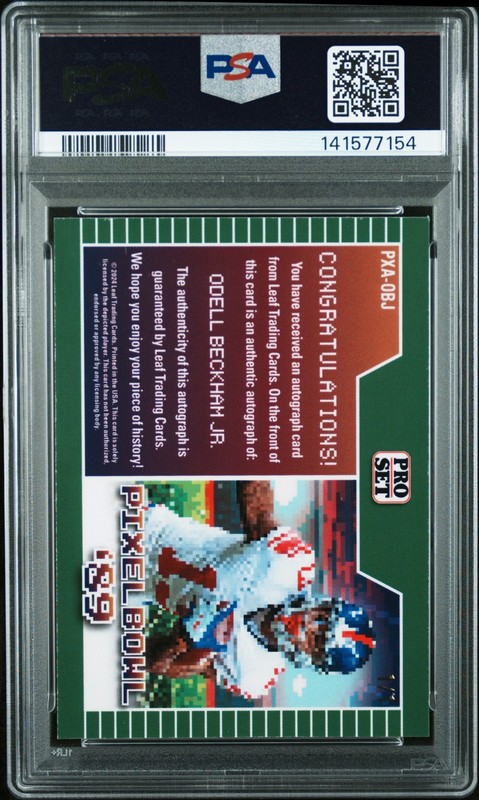 LEAF METAL COLLECTIVE PRO SET PIXEL BOWL '89 AUTOS ODELL BECKHAM JR. 1/1 PSA 9 view 2