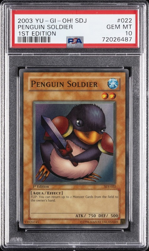 2003 YU-GI-OH! STARTER DECK: JOEY 1ST EDITION #022 PENGUIN SOLDIER PSA 10