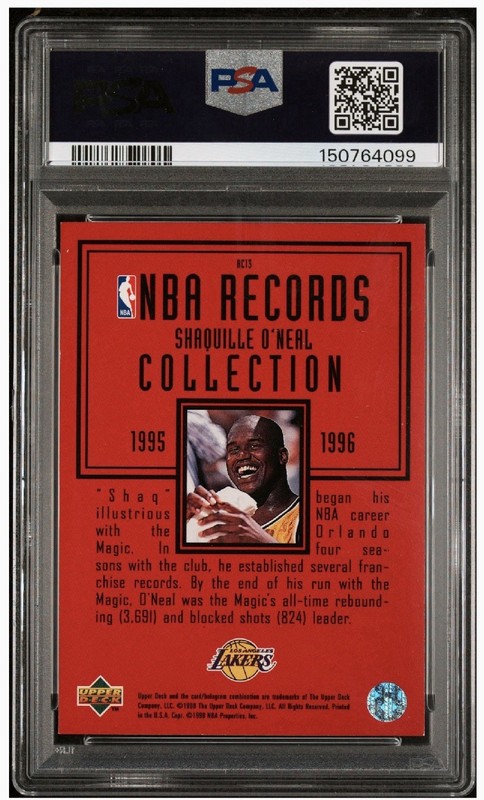 1997-98 Upper Deck - Nba Records Collection Shaquille O'Neal #RC13 PSA Rare view 2