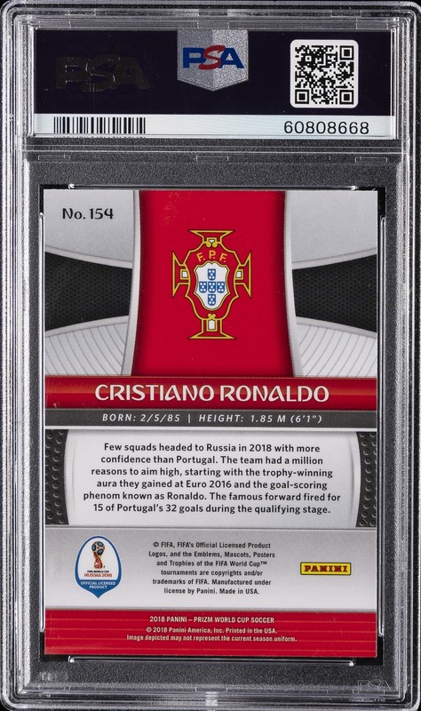 2018 PANINI PRIZM WORLD CUP #154 CRISTIANO RONALDO PSA 9 view 2