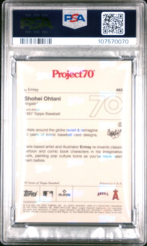 2021 TOPPS PROJECT70 #483 SHOHEI OHTANI PSA 9 view 2