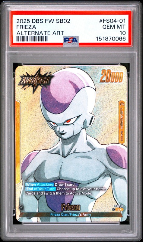 2025 DRAGON BALL SUPER CARD GAME FUSION WORLD MANGA BOOSTER 02 FRIEZA PSA 10