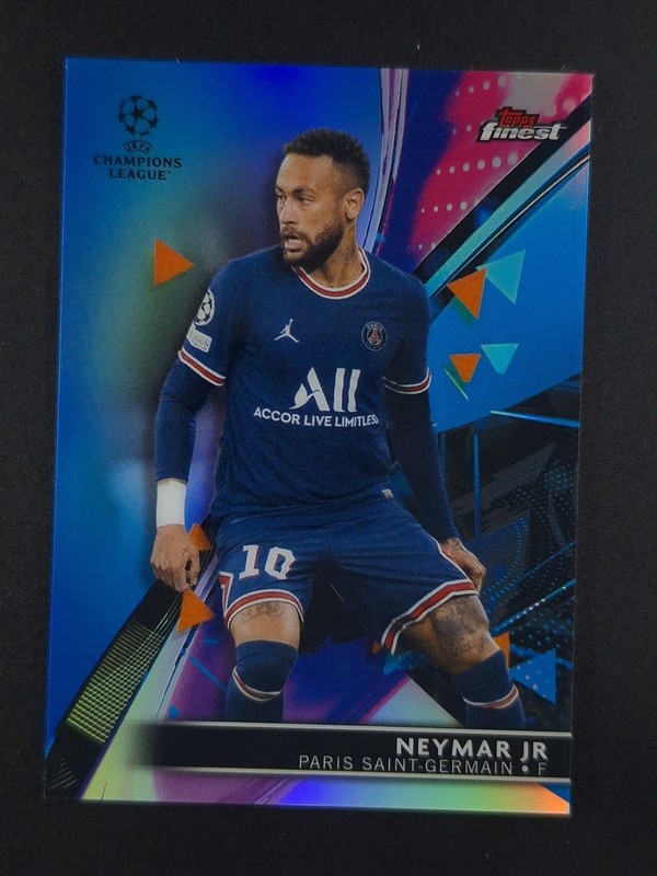 2021 Topps Finest UEFA Soccer NEYMAR JR 121/150 Blue Paris Saint Germain #25