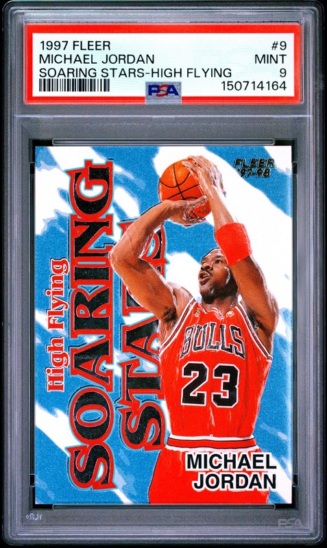 1997 FLEER SOARING STARS HIGH FLYING #9 MICHAEL JORDAN PSA 9