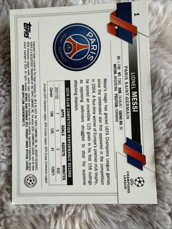 2022-23 Topps Chrome UEFA Soccer Lionel Messi #1 PSG 🔥 view 2