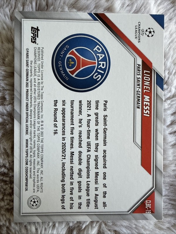 2021-22 Topps Uefa Champions League - Lionel Messi #10 view 2