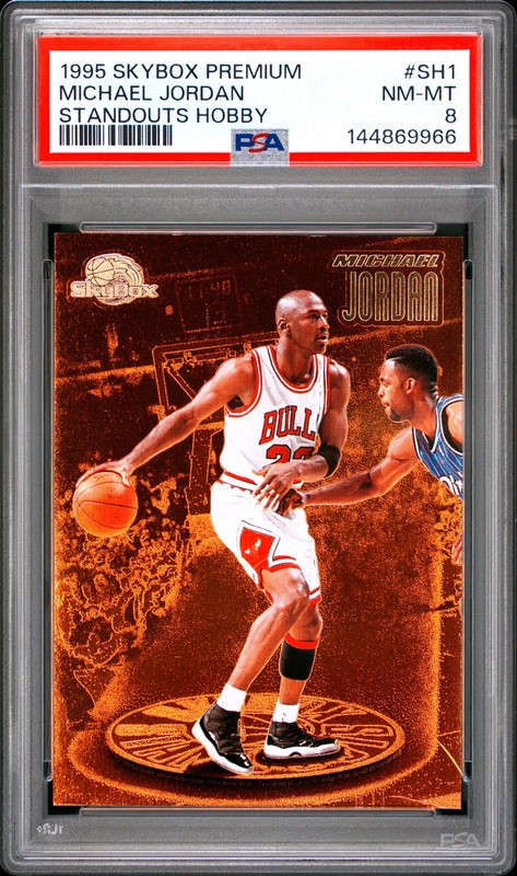 1995 SKYBOX PREMIUM STANDOUTS HOBBY #SH1 MICHAEL JORDAN PSA 8
