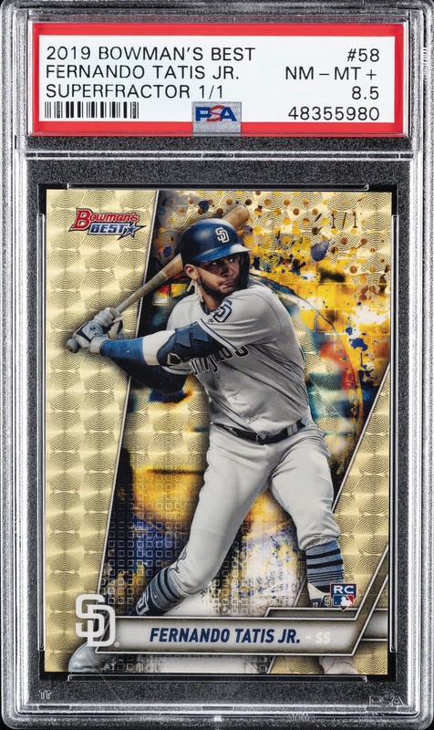 2019 BOWMAN'S BEST SUPERFRACTOR 1/1 #58 FERNANDO TATIS JR. ROOKIE RC 1/1 PSA 8.5