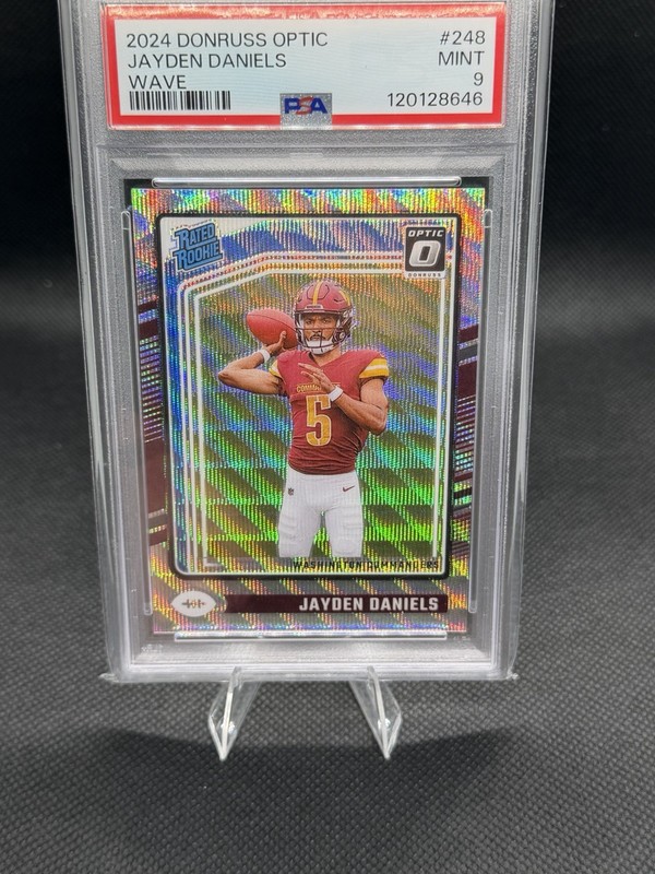 Panini 2024 Donruss Optic Jayden Daniels Rated Rookie Wave Prizm /300 PSA 9