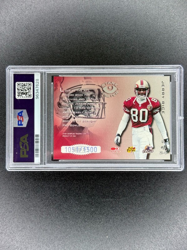 Jerry Rice 1997 Donruss Preferred Staremaster /1500 PSA 10 #9 49ers HOF view 2