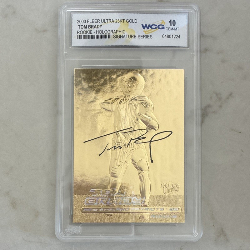 2000 Fleer Ultra 23KT Gold Tom Brady Rookie Auto Signature Series WCG 10