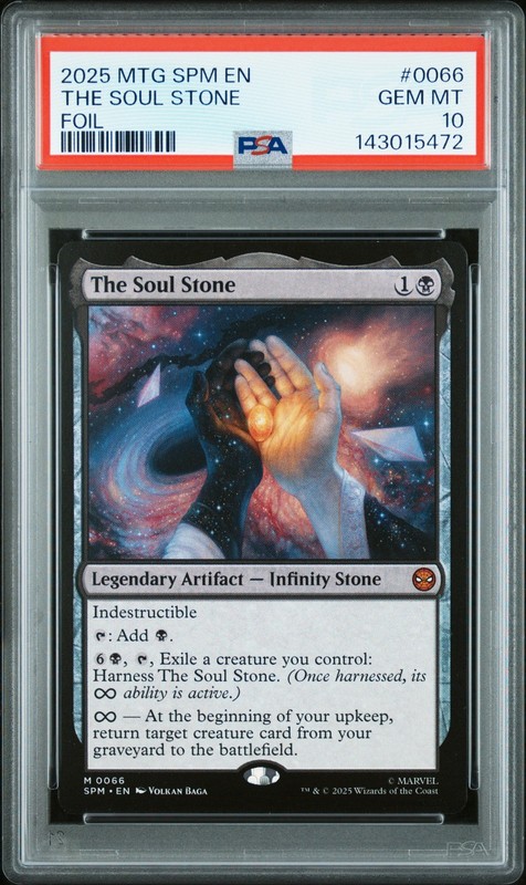 2025 MAGIC: THE GATHERING MARVEL'S SPIDER-MAN FOIL #0066 THE SOUL STONE PSA 10