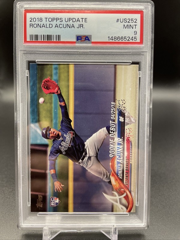 2018 Topps Update #US252 Ronald Acuna Jr. Rookie Debut PSA 9 Mint RC
