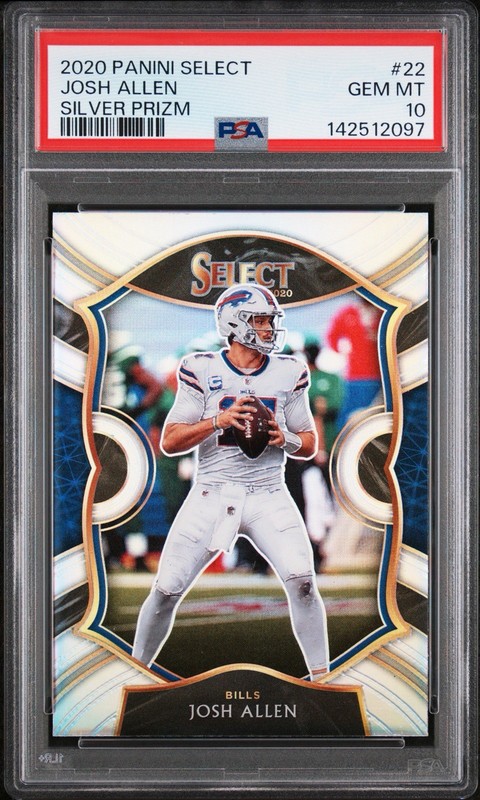 Panini 2020 Select Concourse Silver Prizm Josh Allen #22 PSA 10 Buffalo Bills
