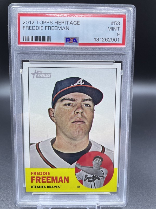 2012 TOPPS HERITAGE #53 FREDDIE FREEMAN BRAVES PSA 9